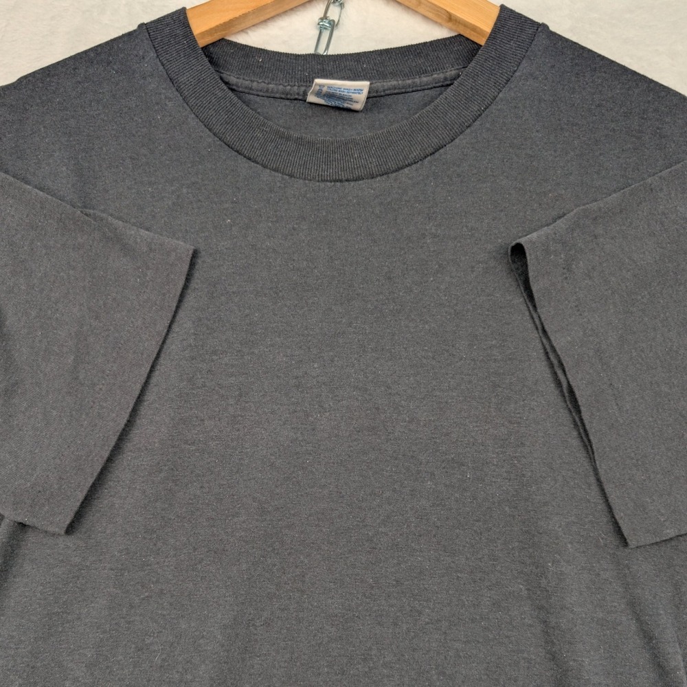 VTG Duke T-Shirt Men's Small Black Faded Blank Single Stitch Made In USA 80s